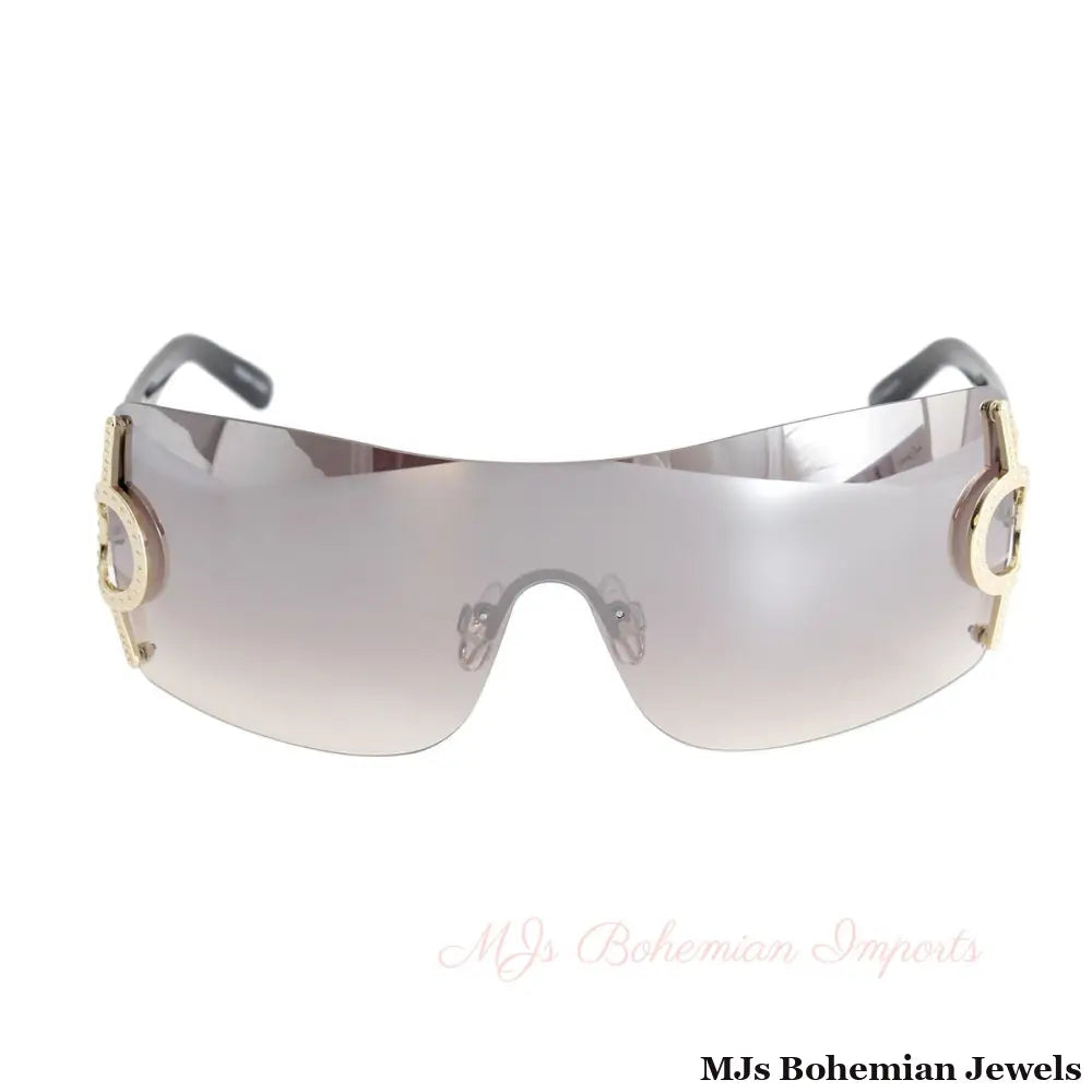 Black Gold Circle Sunglasses