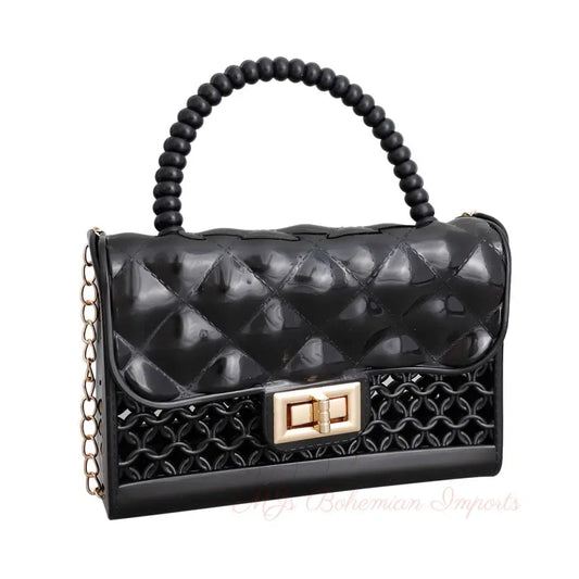 Black Jelly Top Handle Mini Crossbody