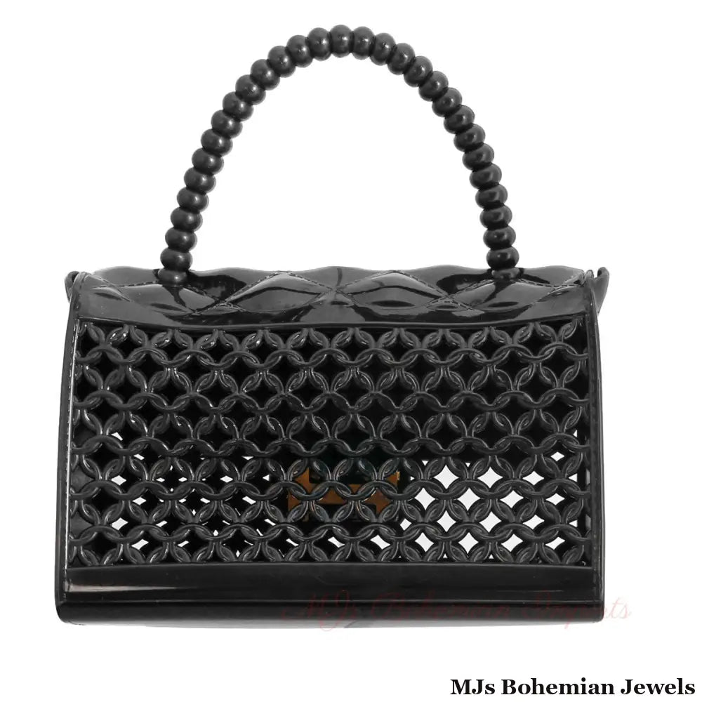 Black Jelly Top Handle Mini Crossbody