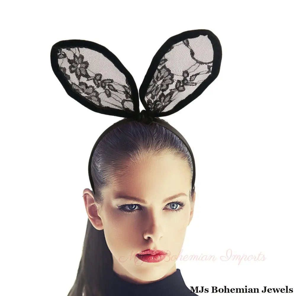 Black Lace Bunny Ears