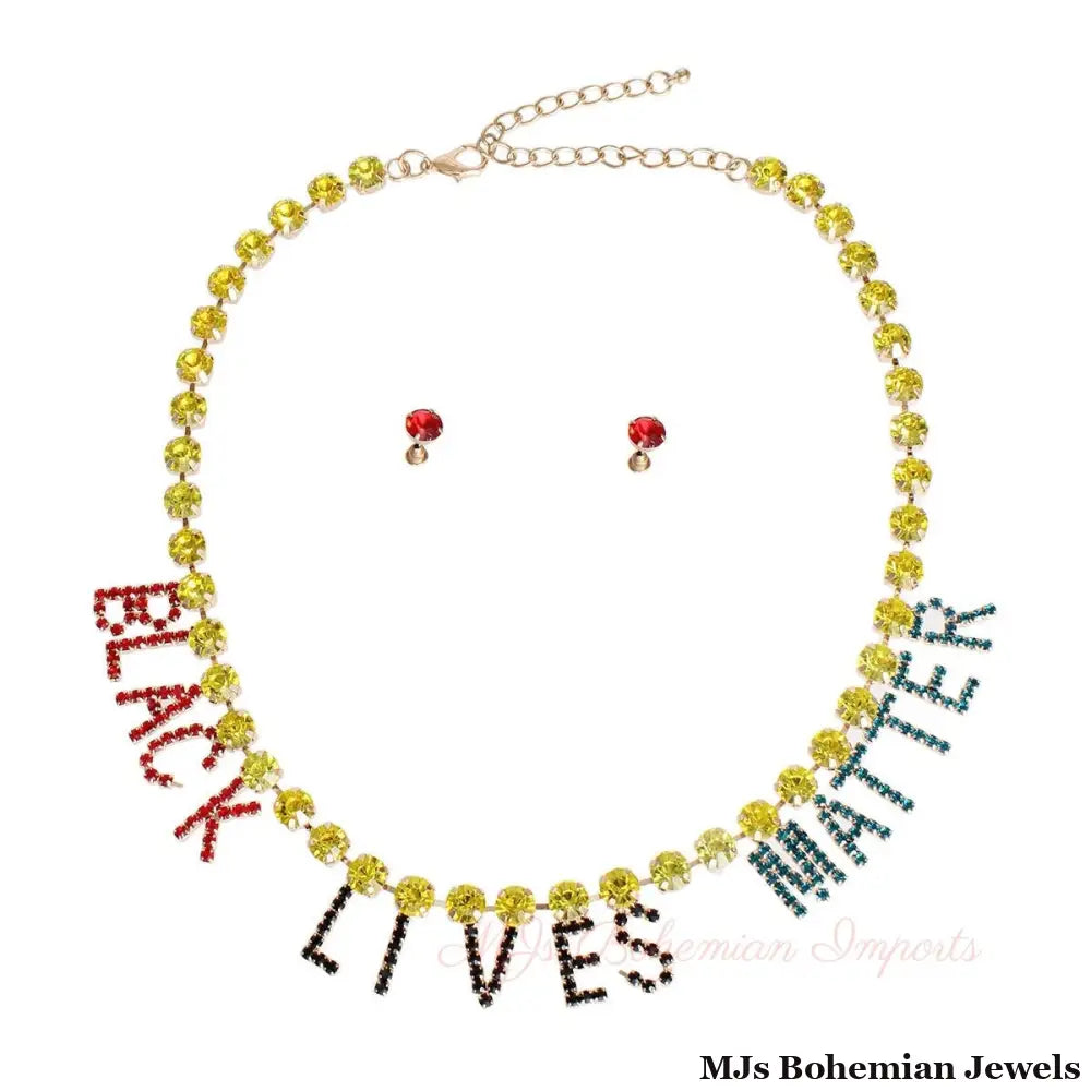 BLACK LIVES MATTER Multi Color Collar Necklace