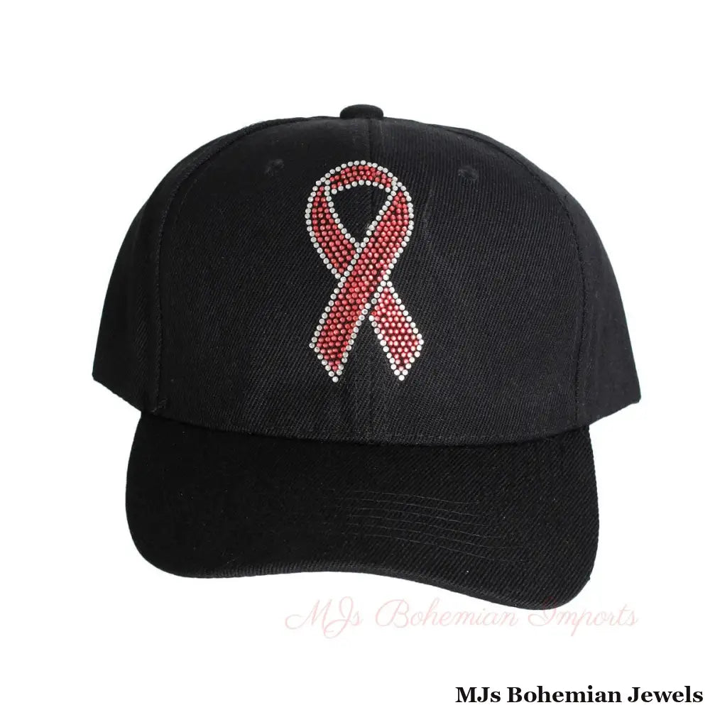 Black Pink Ribbon Hat