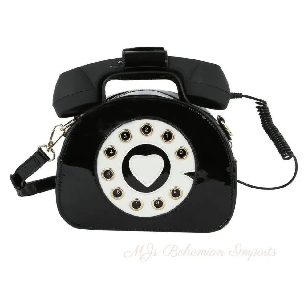 Black Rotary Phone AUX Bag