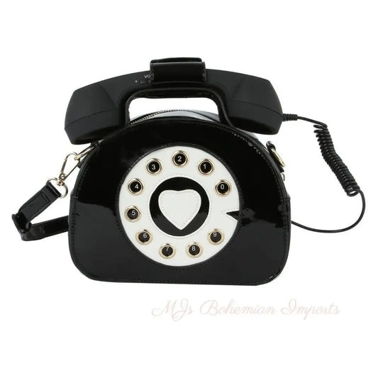 Black Rotary Phone AUX Bag