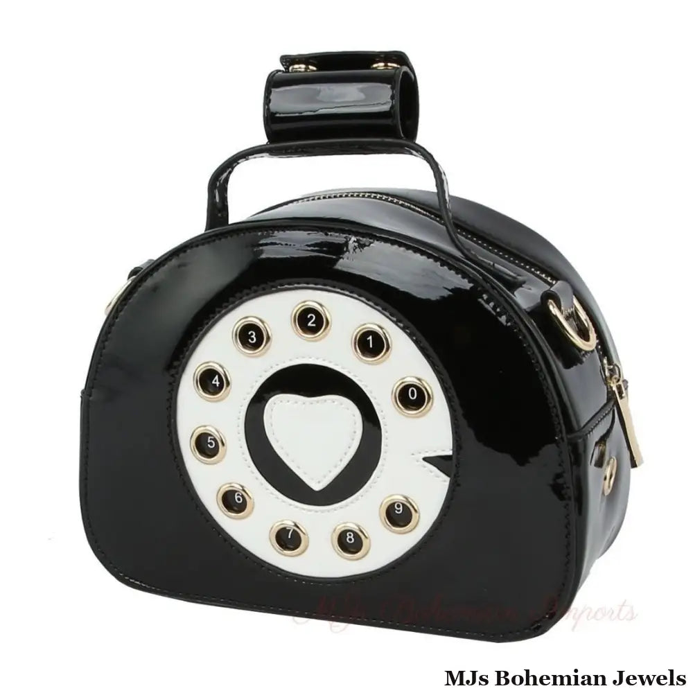 Black Rotary Phone AUX Bag