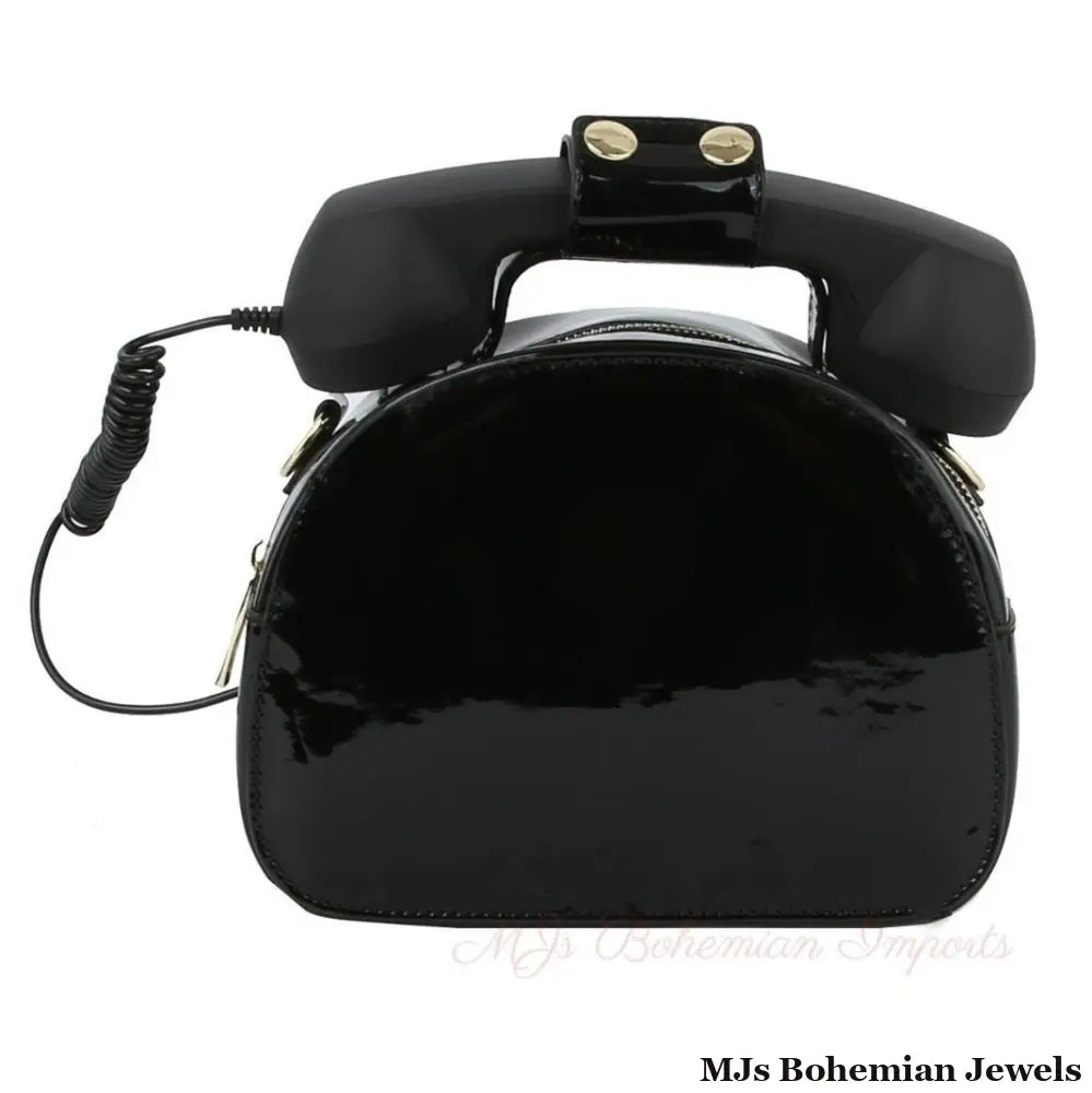 Black Rotary Phone AUX Bag