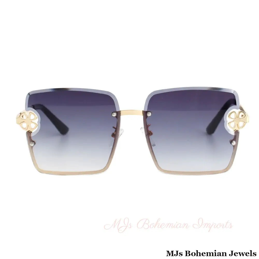 Black Square Clover Sunglasses