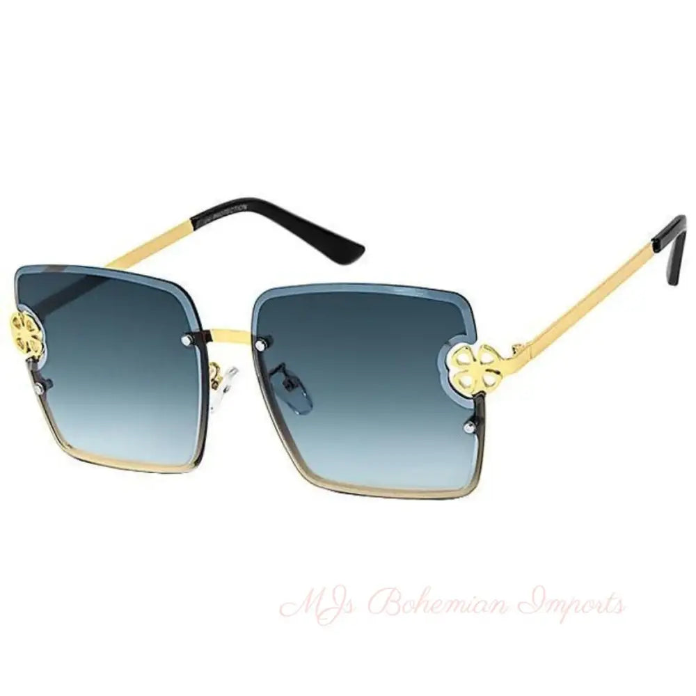Black Square Clover Sunglasses
