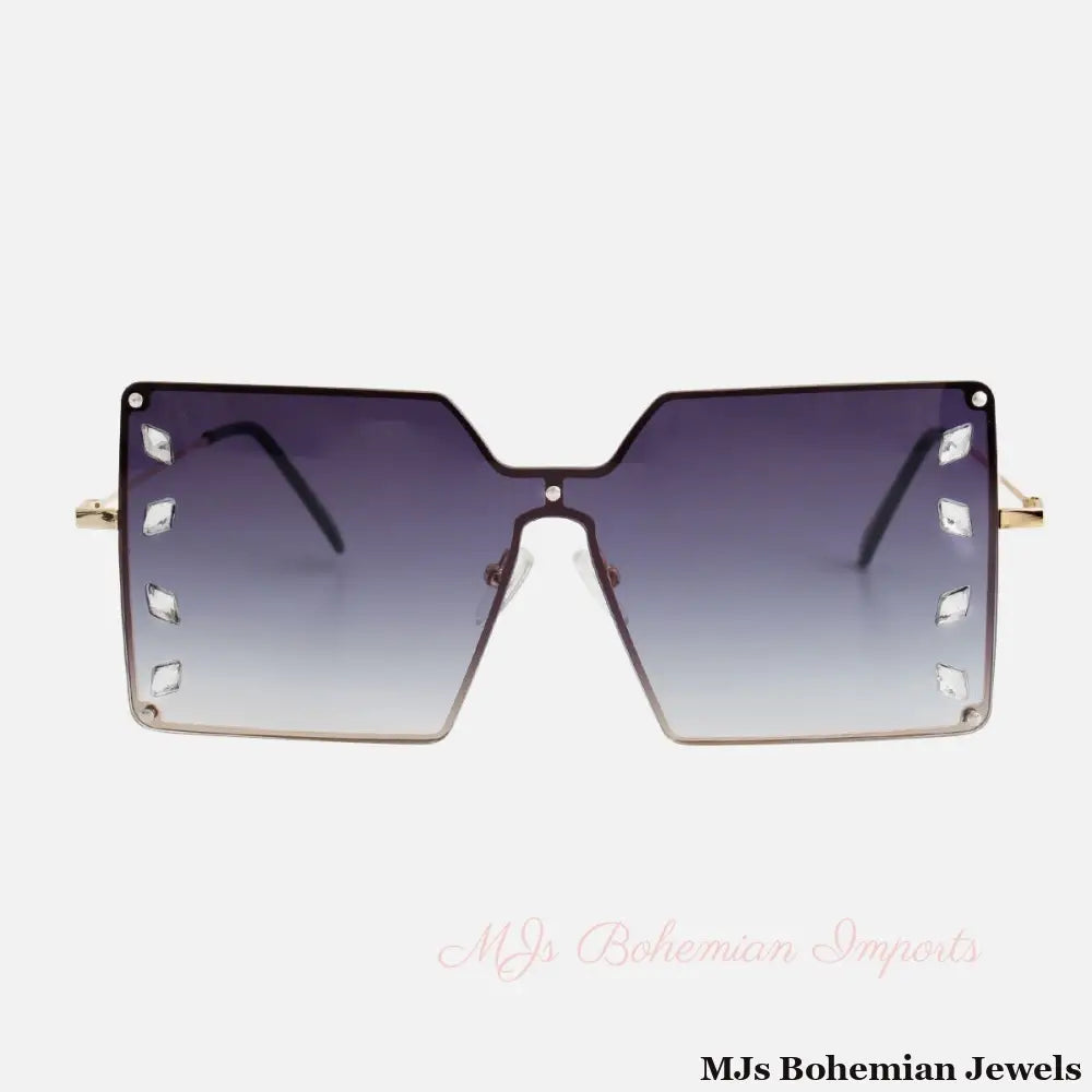 Black Square Stone Sunglasses
