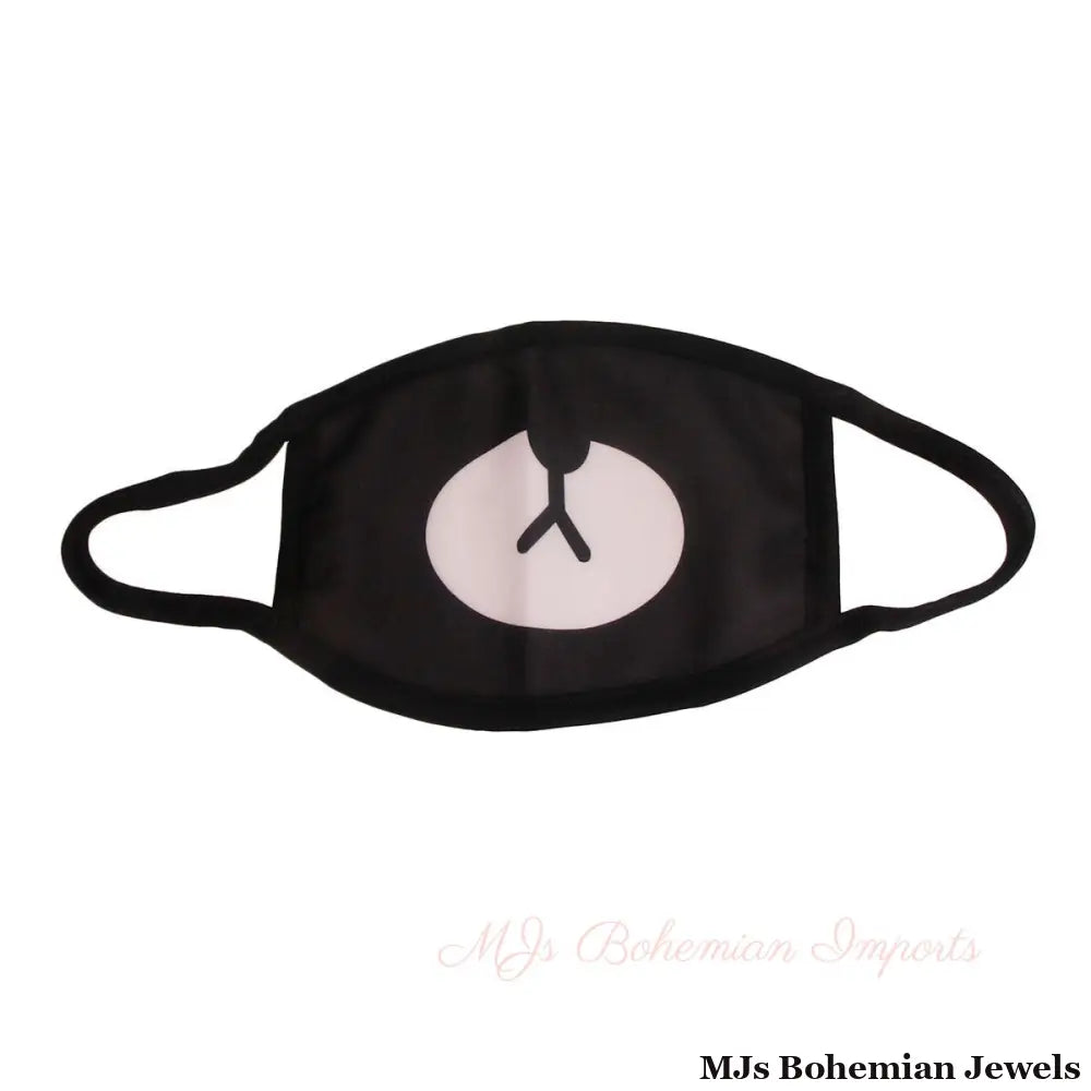 Black Teddy Bear Mouth Mask