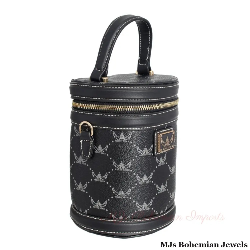 Black Top Handle Barrel Clutch