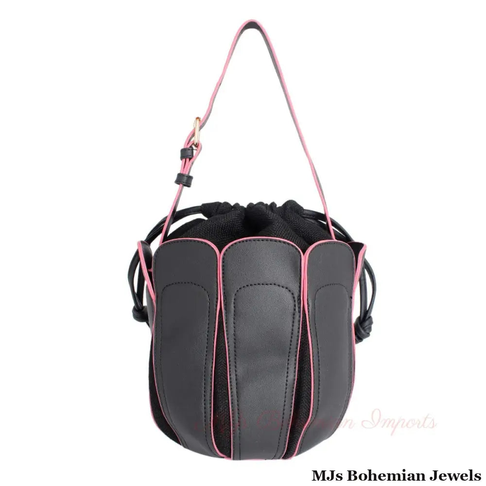 Black Tulip Bucket Bag