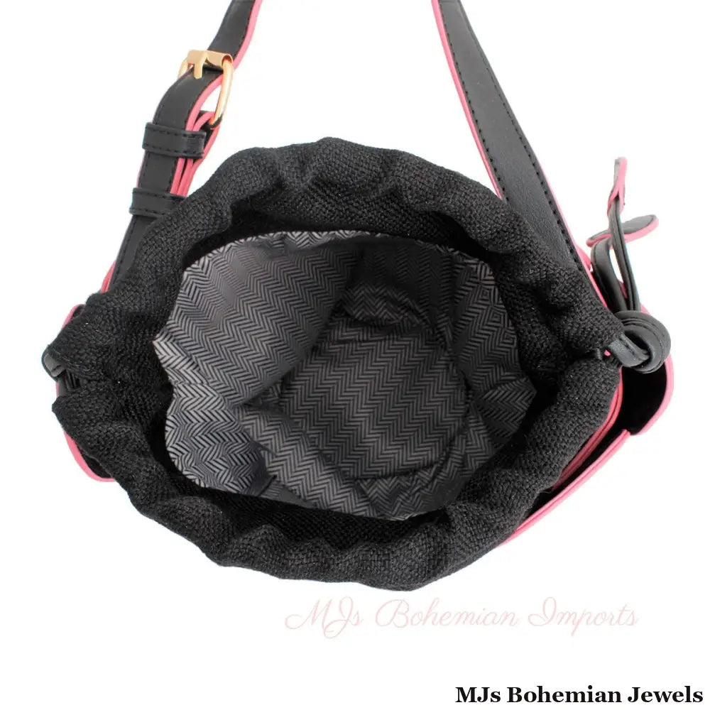 Black Tulip Bucket Bag