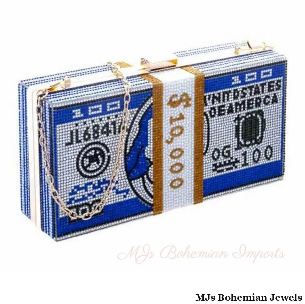 Blue Bling $10K Rectangle Clutch
