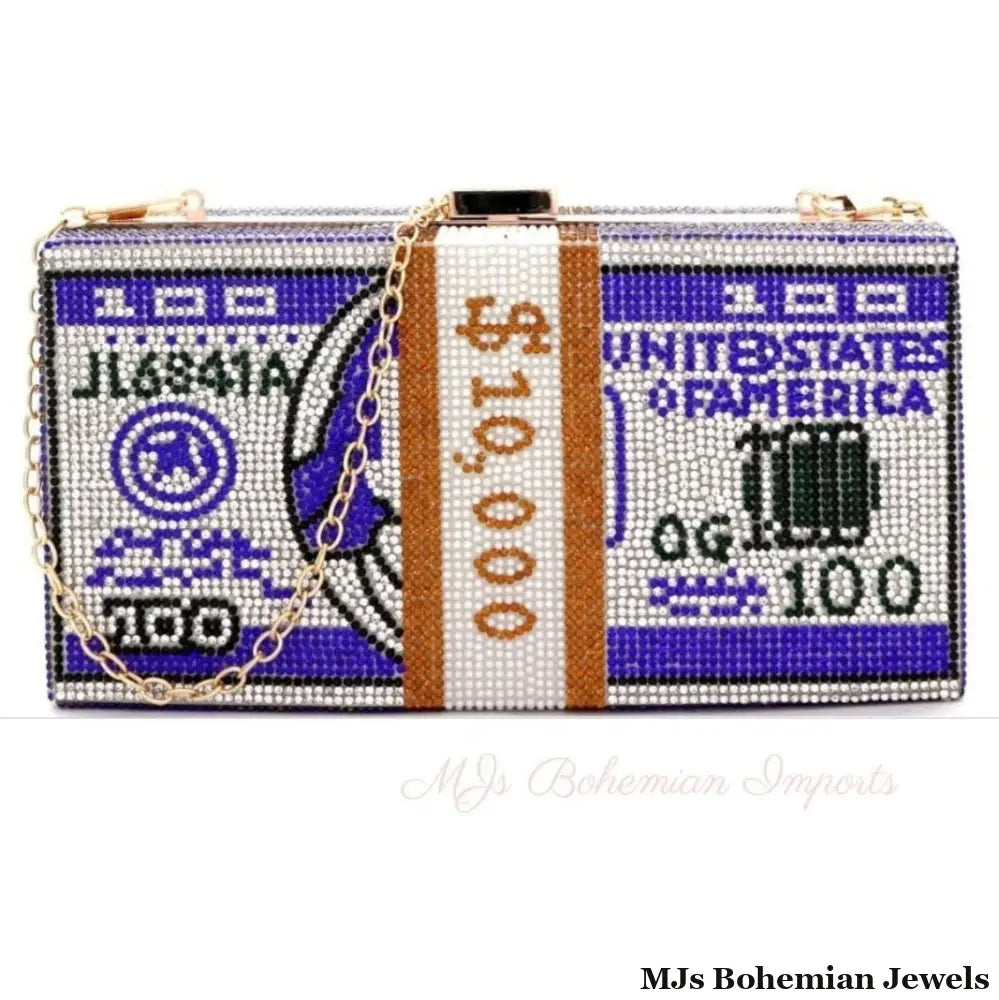 Blue Bling $10K Rectangle Clutch