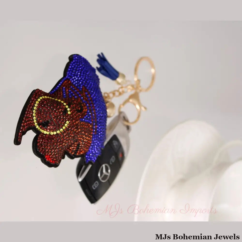 Blue Hair Woman Keychain