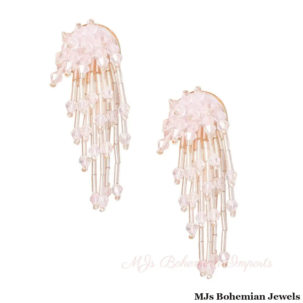 Blush Glass Bead Cluster Studs