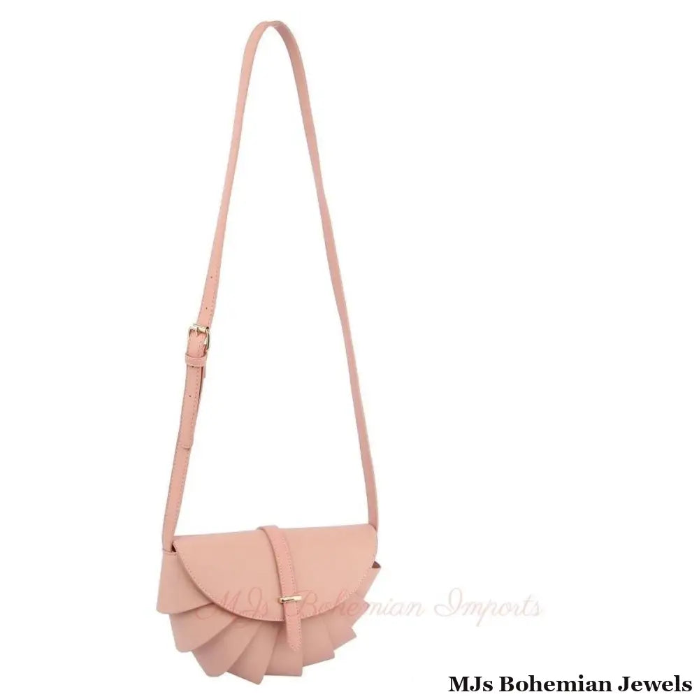 Blush Pleated Semicircle Crossbody