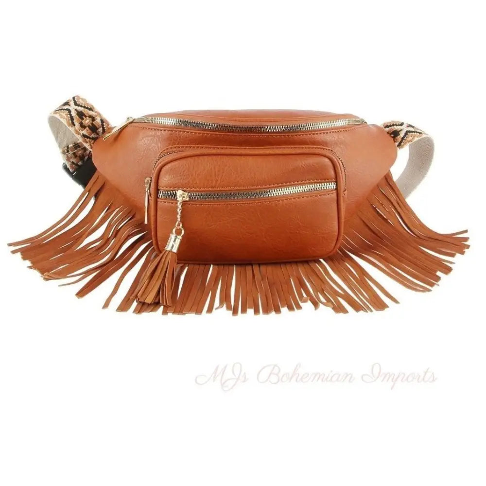 Brown Fringe Fanny Pack