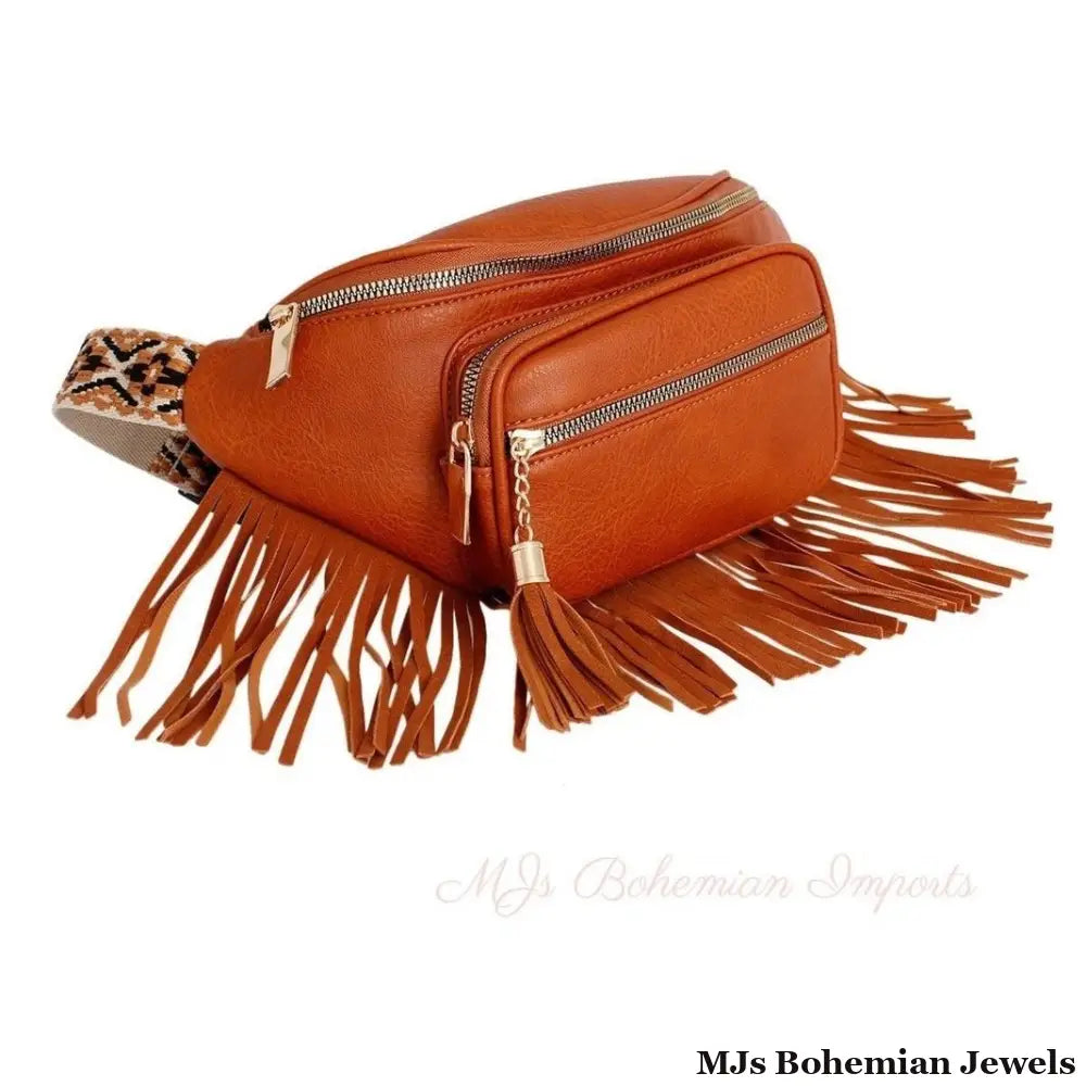 Brown Fringe Fanny Pack