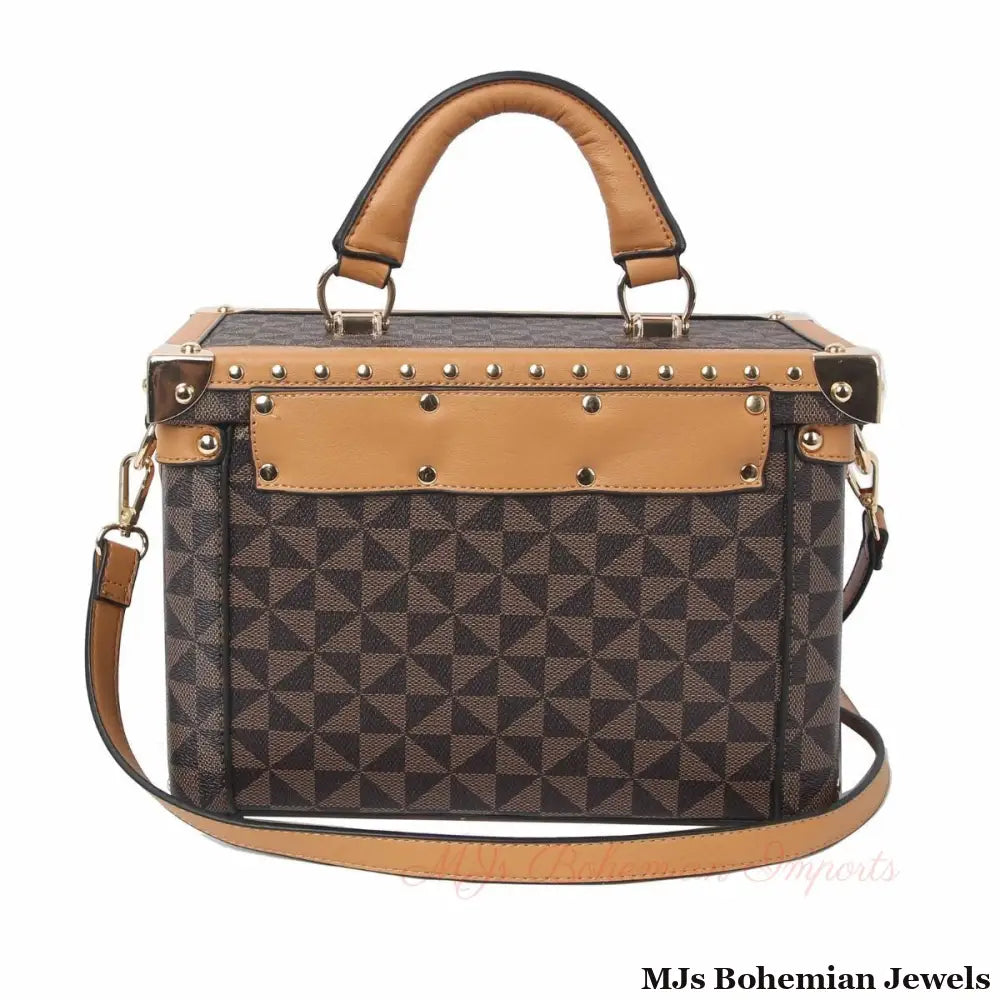 Brown Square Trunk Handbag