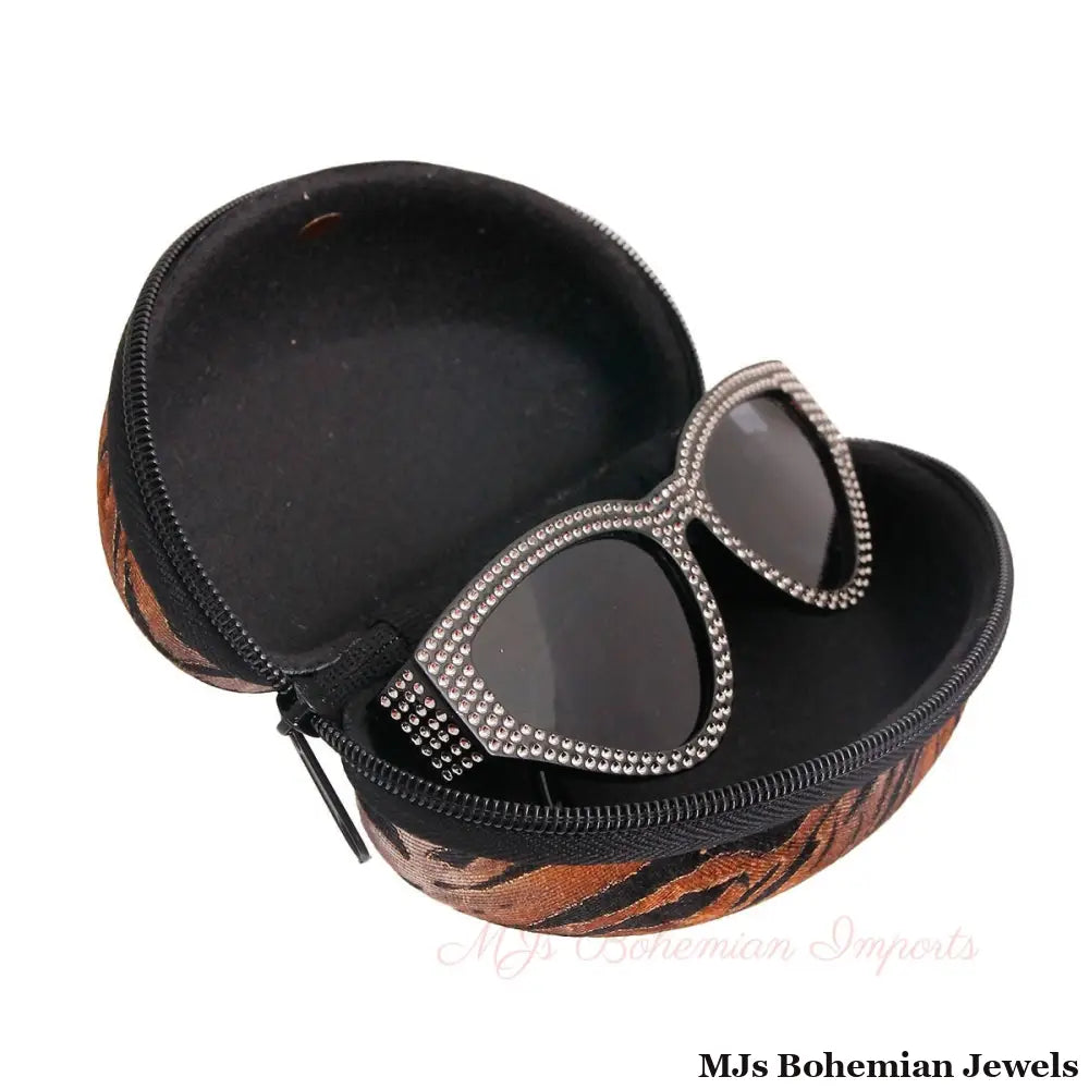 Brown Tiger Stripe Fur Sunglass Case