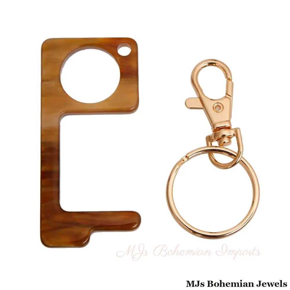 Brown Touchless Door Button Tool