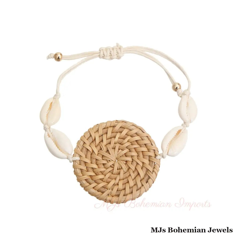 Brown Woven Shell Bracelet
