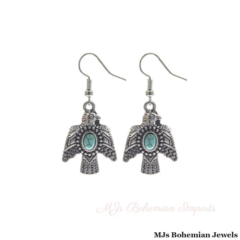 Burnished Silver Thunderbird Earrings