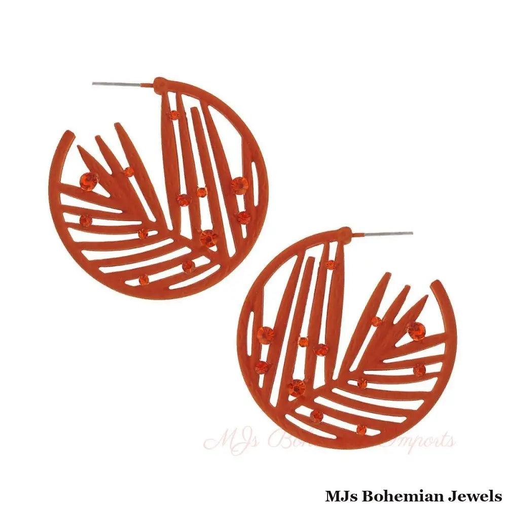 Burnt Orange Rubber Coated Leaf Hoops