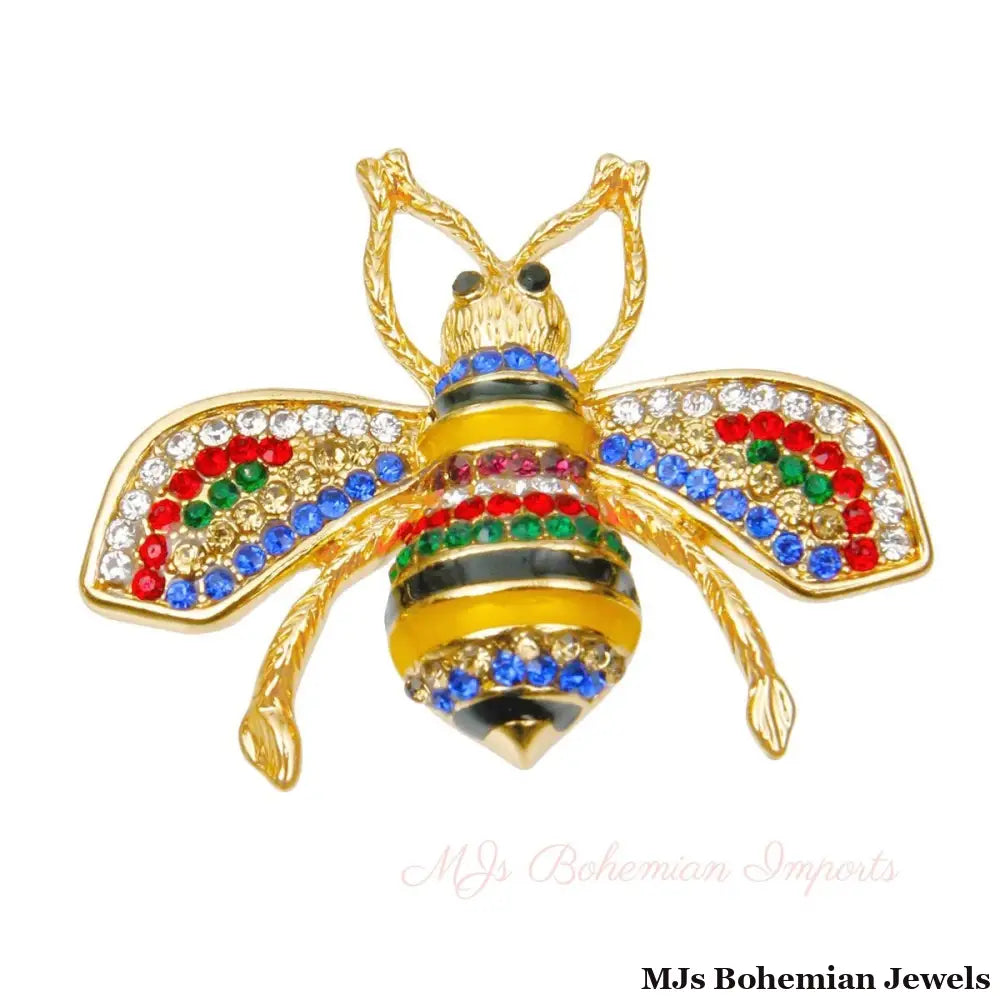 Buzzworthy Brooch: Colorful Bee Pin
