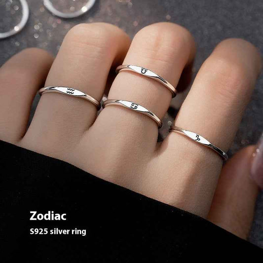 Women’s Open Zodiac Constellation Ring - 12 Signs Alloy Zodiac Constellation Ring