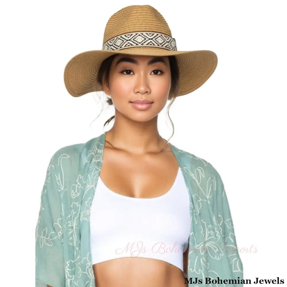 Camel Straw Panama Fedora