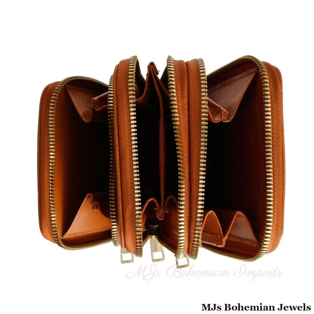 Camel Triple Pocket Crossbody