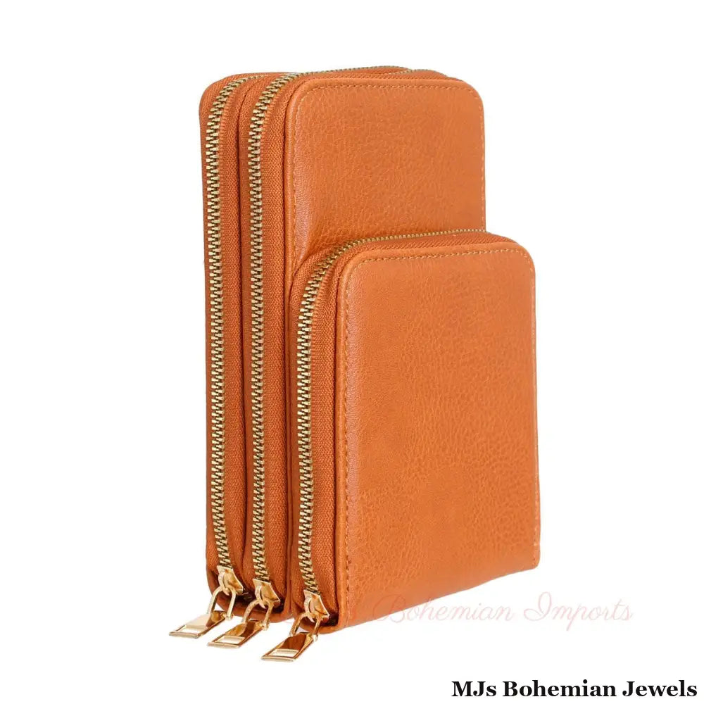 Camel Triple Pocket Crossbody