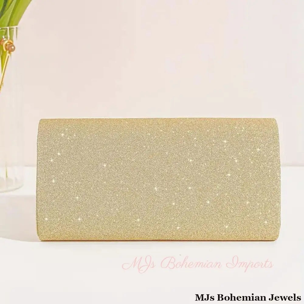 Clutch Gold Sparkle Flap Clutch for Women