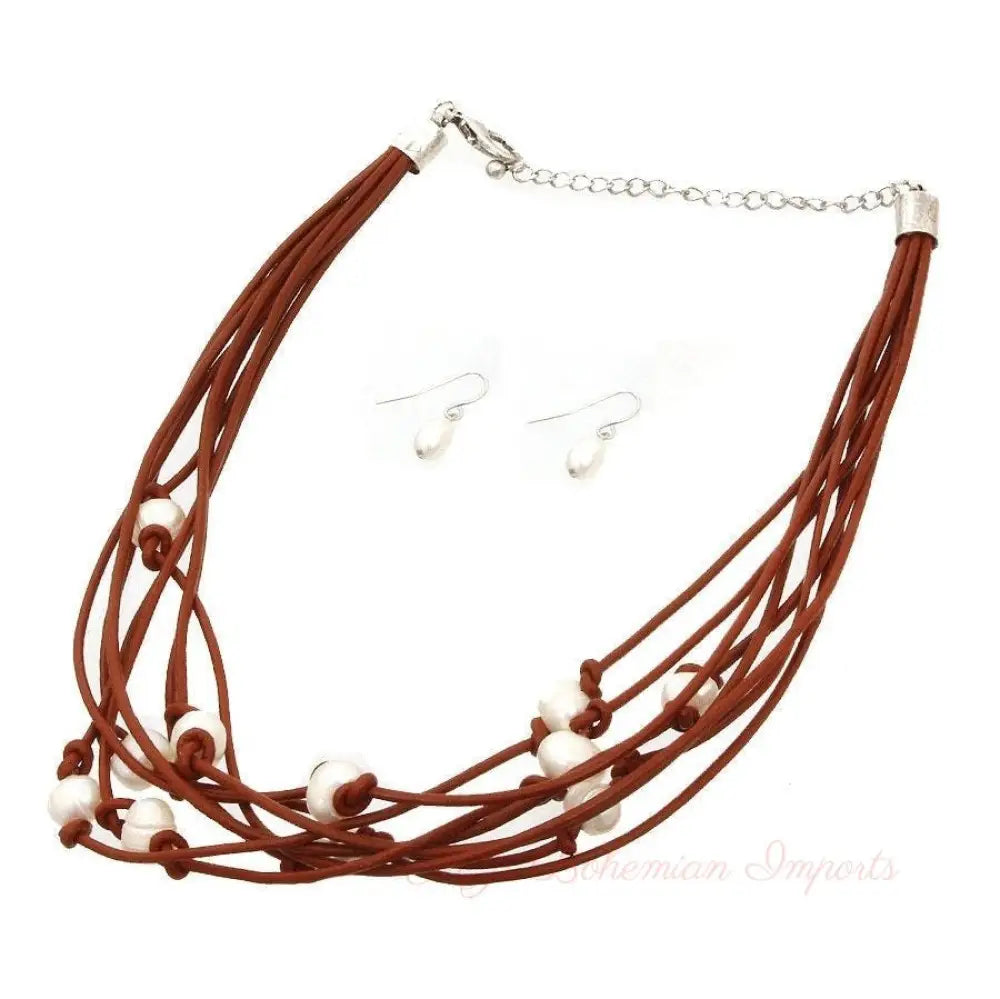 Cord Layered Necklace Set