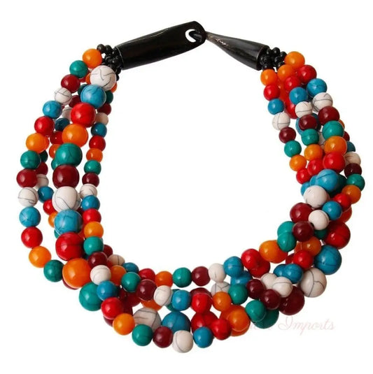 Cracked Multi Color Buffalo Horn Necklace