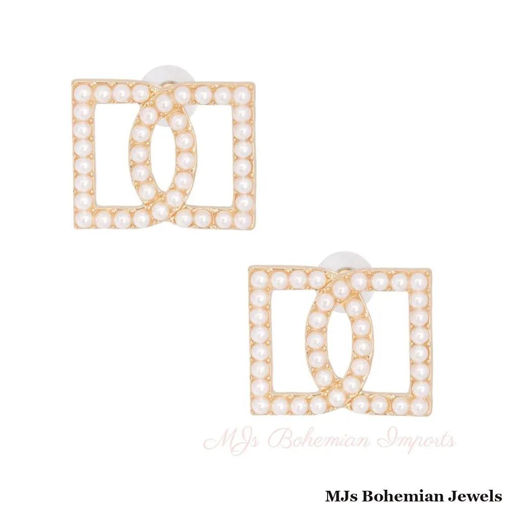 Cream Double D Studs