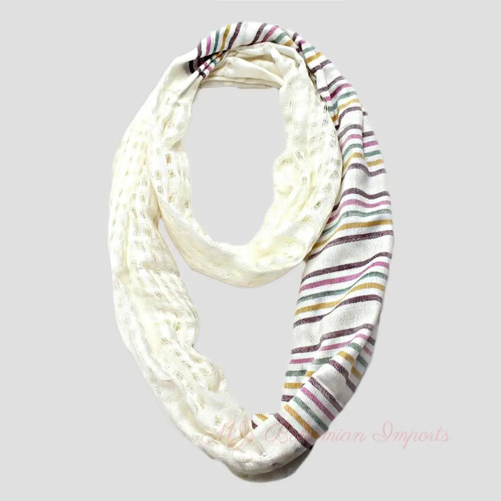 Creame Stripe Printed Infinity