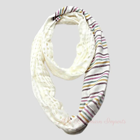 Creame Stripe Printed Infinity