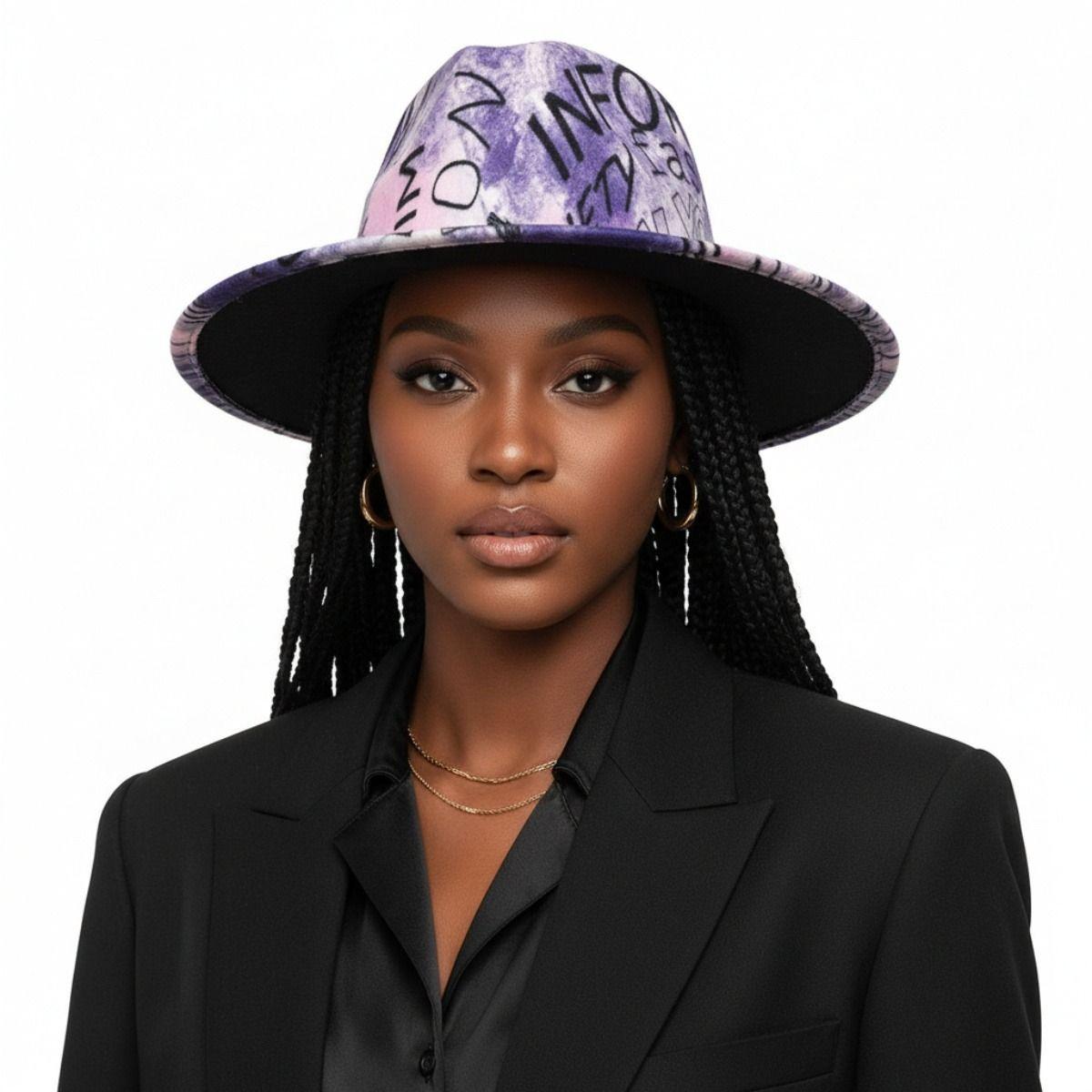 Purple Graffiti Tie Dye Fedora