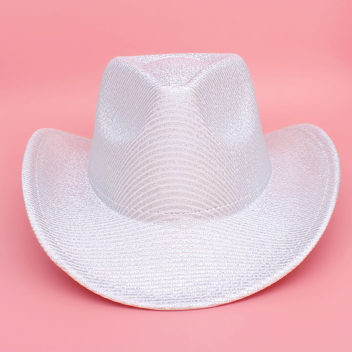 Cowboy Hat White Iridescent Stripe Fashion Hat