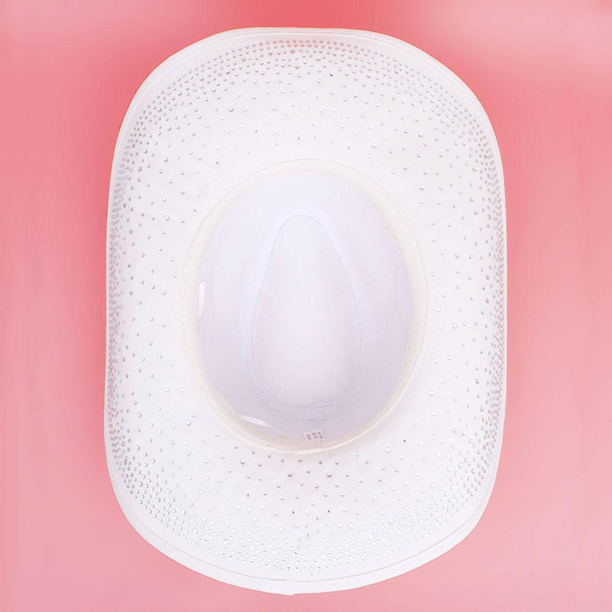 Cowboy Hat White Rhinestone Cowgirl Fashion Hat