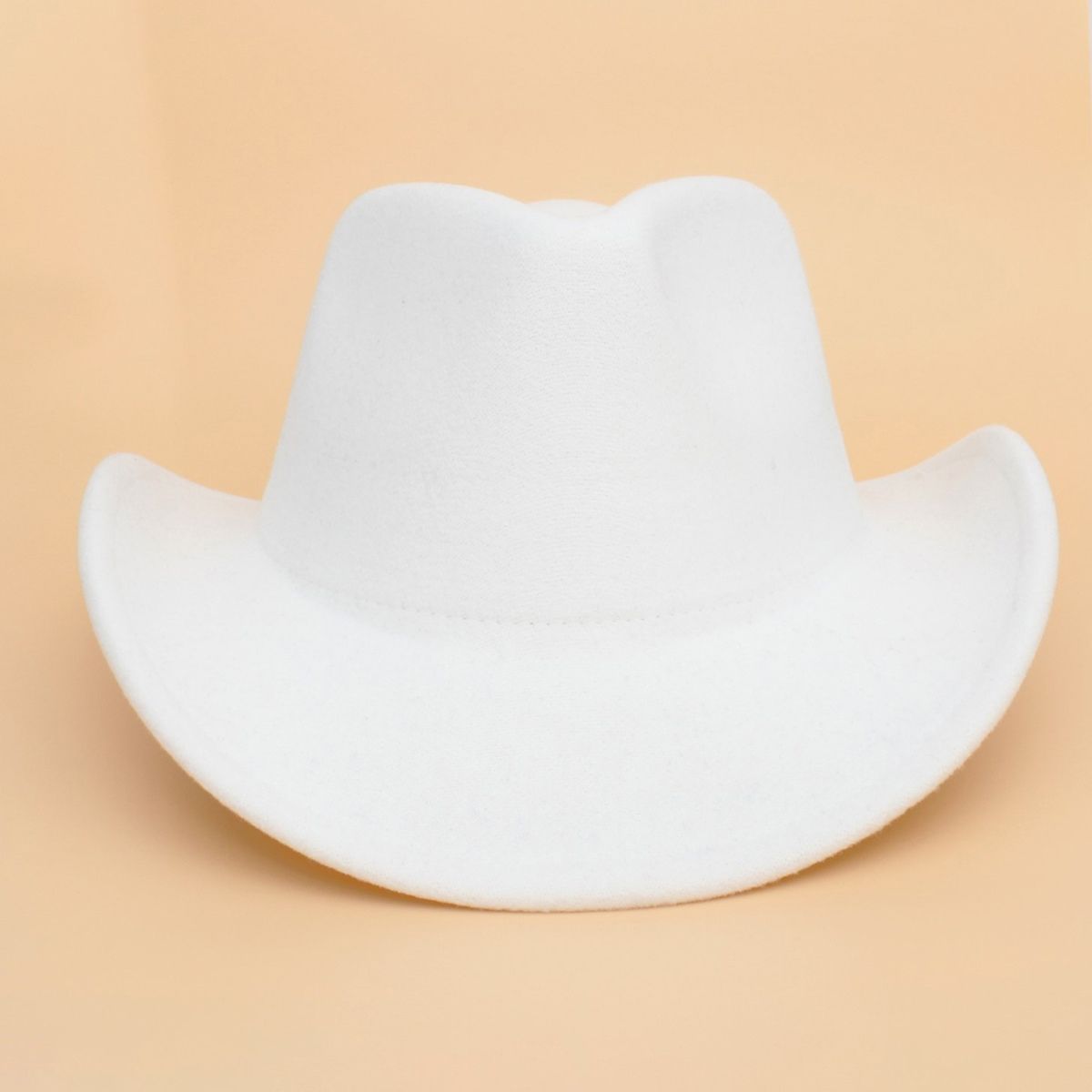Cowboy Hat White Pinched Cowgirl Fashion Hat