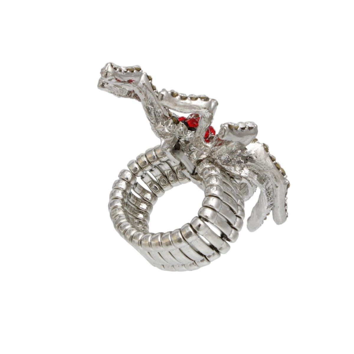Cocktail Spooky Sparkle Silver Spider Stretch Ring