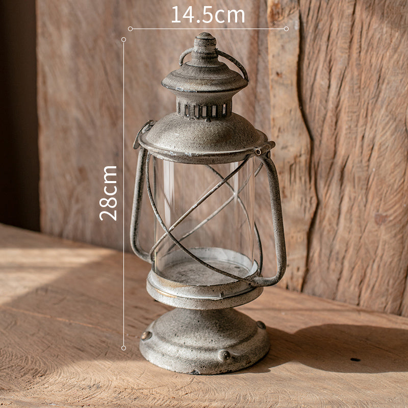 Retro Iron Candlestick Small Lantern Decorative Ornaments
