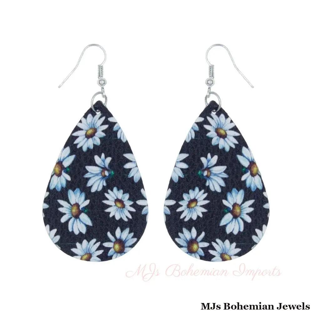 Daisy Printed Teardrop Earrings