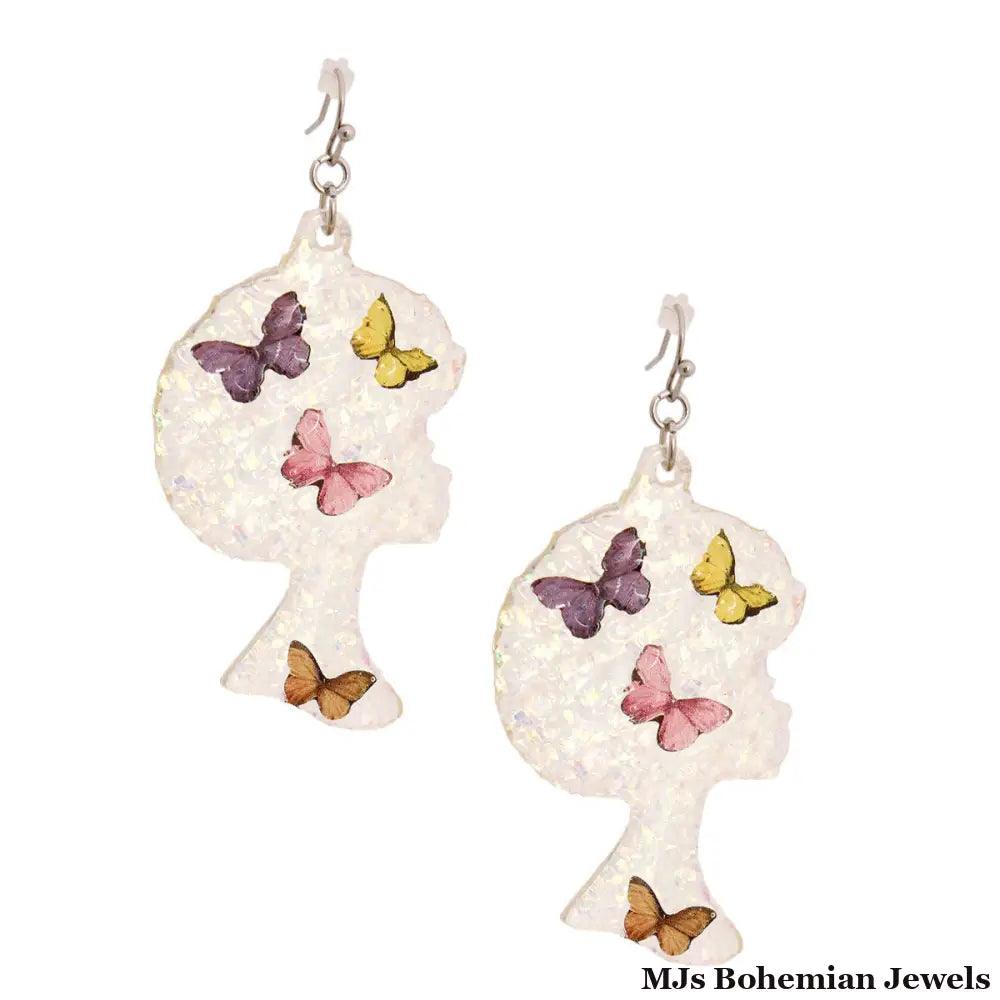Dangle Multi Med Afro Butterfly Earrings for Women