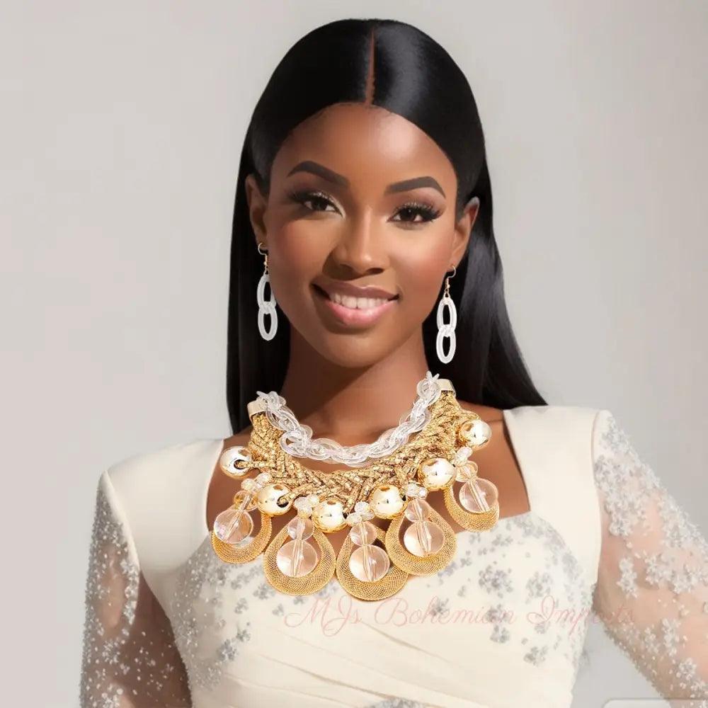 Dazzling Gold Teardrop Cascade Ensemble